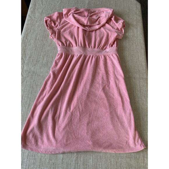 ON GOSSAMER Peach Hooded Swimsuit Coverup with Elastic Waist Cotton Blend L - Picture 10 of 10